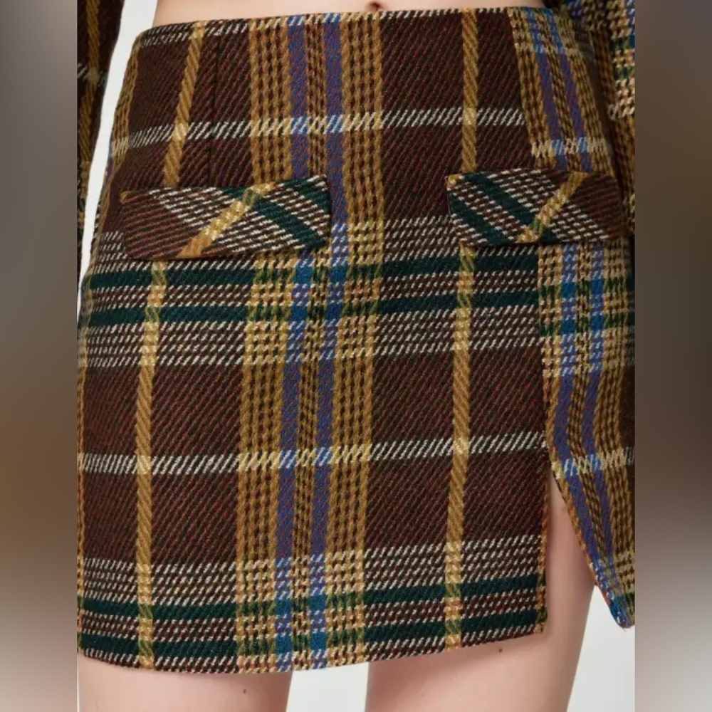 Cider | Tartan Plaid mini skirt schoolgirl preppy Womens size 3XL 3X brown - Picture 9 of 9
